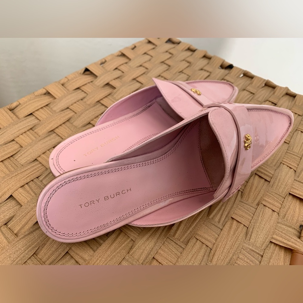 Tory Burch Blush Pink Slides with Gold Accent